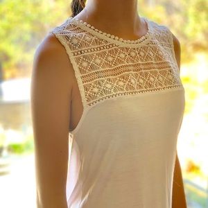 H&M Tank Top Crochet Mesh Front